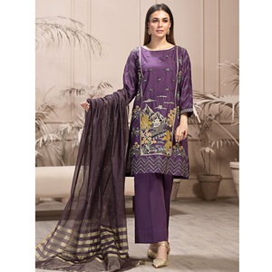 Nuevo diseño increíble Venta caliente traje de mujer 2 piezas Kameez Shalwar vestido de fiesta ropa de invierno encaje inspirado Pakistán India - Product Image 4