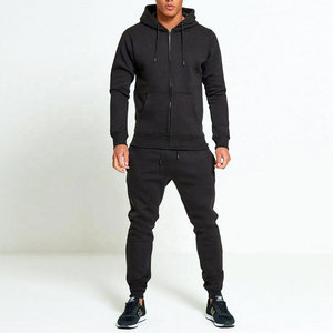 Hombres pullover HOODIE canguro bolsillo polar pantalón completo 2 piezas tracks traje conjunto para el invierno chándal - Product Image 2