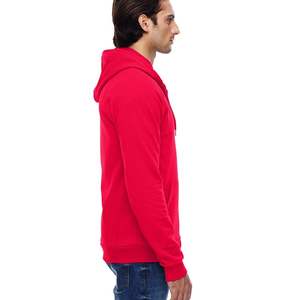 Unisex <b>Red</b> Zip-up <b>Hoodie</b> Custom Made High Comfort Quality Puff Technique Features Regular Size Sleeve for Winter Customized Logo - Product Image 3