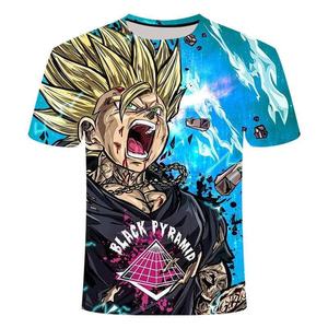 Camiseta de manga corta con cuello redondo de poliéster, impresión por sublimación 3D personalizada, OEM, venta al por mayor - Product Image 1