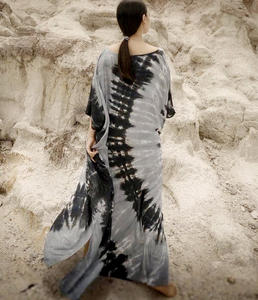 เดรสคาฟตันมัดย้อมสำหรับผู้หญิง,ชุดชายหาดสไตล์โบโฮสำหรับฤดูร้อน - Product Image 2