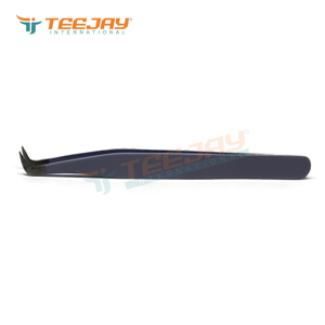 TEEJAY ELT-335 Stainless Steel Powder Coated L Boot Eyelash Tweezer with Perfect Grip Smooth Tip for Easy Fanning - Product Image 4