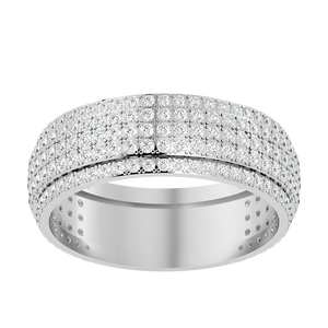 1.30 Carat Round Natural Diamond <b>Men's</b> Wedding Band Prong-<b>Set</b> Hip Hop Style <b>Ring</b> - Product Image 4