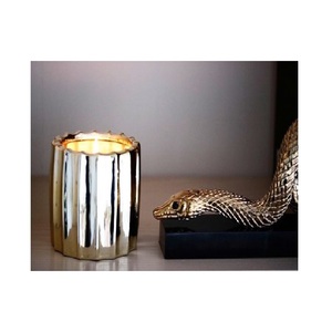 Récipient de bougie en cuivre élégant en forme de verre en cuivre fini avec poignée, parfait pour les bocaux à bougies élégants - Product Image 5