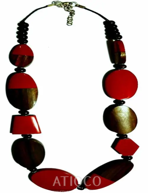 Holz & Harz Schmuck Halskette Neueste & Standard Rote Halskette Stilvolle Schmuck Halskette Party Funktion Halskette Bestseller