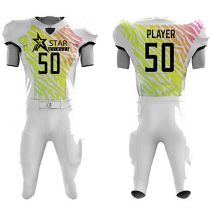 Uniformes de fútbol americano sublimados de fabricante profesional de alta calidad, camisetas deportivas de último estilo, camisetas con bandera transpirable - Product Image 4