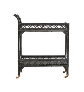 Black Rattan <b>Hotel</b> bar Carts Rattan <b>Trolley</b> Cart - Product Image 2