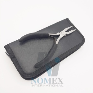 คีมต่อผมมี2รูสำหรับเปิดลูกปัดทำจากสแตนเลสสตีลสีดำยางที่จับเครื่องมือทำผม - Product Image 5