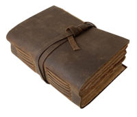 Journal relié en cuir véritable souple fait à la main A5 cahier vierge sort livre des ombres Tan enveloppant sangle journal pour cadeaux unisexe