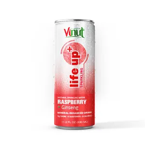 330ml VINUT Mineral enhanced drink Raspberry & Ginseng Sparkling water