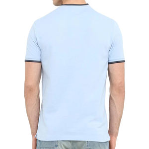 T-shirt uni à manches courtes en coton confortable pour hommes, col en O, vente en gros et en ligne en usine - Product Image 3