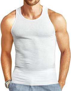 100 Cotton Mens Pima Cotton Workout Singlet Gym Tank Top Casual Fitness Knitted Breathable Quick Dry Crew Neck XXL OEM Anti - Product Image 5