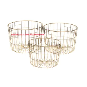 New Design Gold Wire tall and Large Fruits Basket For Multipurpose Hot Selling and High Quality Manufacturers and Suppliers