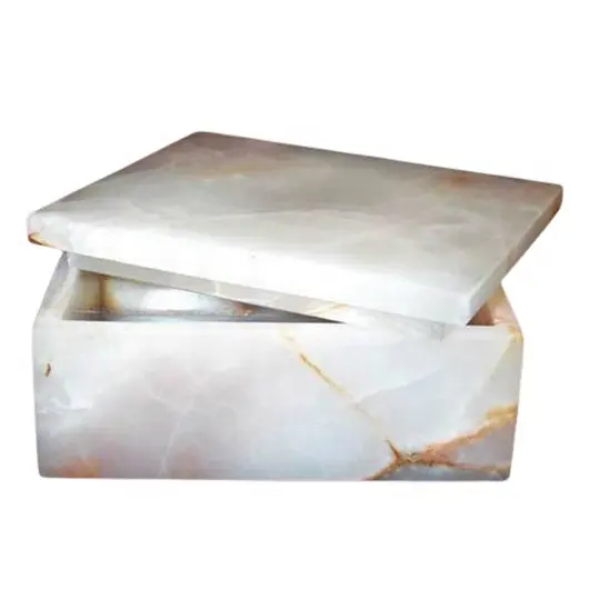 Декоративная белая ониксовая безделушка, Подарочная мраморная коробка с гладкой полированной шкатулкой для ювелирных изделий и необычная Подарочная коробка для оптовой продажи