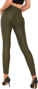 High Quality Velvet Trousers PU Leather Thicken <b>Warm</b> Pants Plus Size High Waist <b>Leggings</b> Black Women Adults Solid Thick Support - Product Image 5