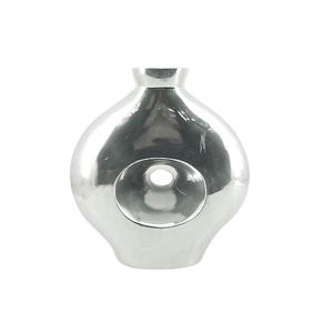 Ensemble de 2 vases à fleurs en fer martelé rustique, forme personnalisée, faits à la main, nickel poli, pour la décoration de mariage - Product Image 4