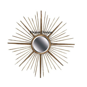 Plaqué or miroir mural décoratif pour mariage et événement miroir fait main miroir décoratif rond design exclusif - Product Image 3