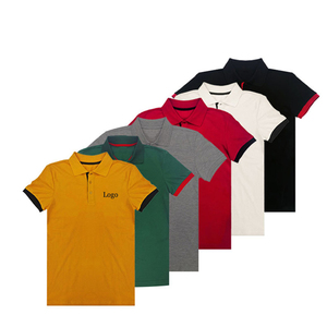 Camiseta de manga corta para hombre, polo informal liso con logotipo personalizado de algodón y poliéster, precio al por mayor, alta calidad, Verano - Product Image 6