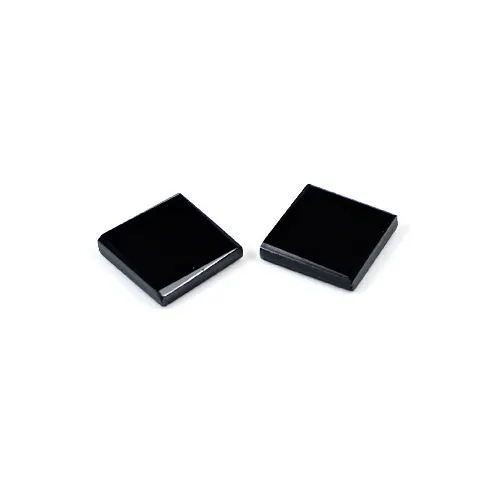 Natural Black Onyx 10mm Square Flat 5.25 Cts 1 Pair Loose Gemstone