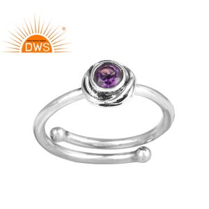Bague enveloppée en argent améthyste brillant, pierre précieuse, bijoux pour fête, vente en gros, 925 Sterling - Product Image 1