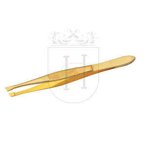 Pinzas profesionales de punta inclinada para cejas, en Color dorado, Etiqueta Privada, Punta inclinada de alta calidad, marca privada - Product Image 1