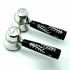 Hermoso juego de sal y pimienta de latón hecho a mano, accesorios de cocina chapados en plata para hierbas, especias, venta al por mayor, precio económico - Product Image 2