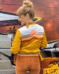 Veste bombardier en Satin, vêtement pour adulte, couleur jaune, Style 70s 80s - Product Image 3