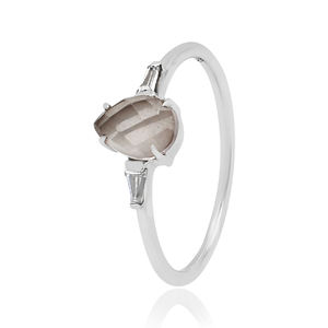 Anillo de Plata de Ley 925 con Cuarzo Rosa y Topacio Blanco, Multicristales, para Bodas, Fiestas, Regalo, Venta al por Mayor del Fabricante - Product Image 3