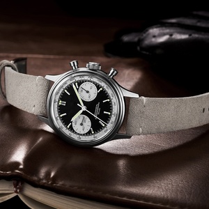 Phong Cách Cổ Điển Panda Màu Cơ Chronograph Xem Thiết Kế Đơn Giản Đồng Hồ Đeo Tay Bằng Thép Không Gỉ - Product Image 4