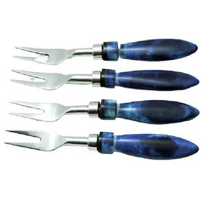 Hot Selling Blue Resin Handle Steel <b>Fork</b> Cutlery / Flatware <b>Set</b> Cutlery Hotel <b>Spoon</b> <b>Fork</b> Gold Cutlery Wedding Flatware High - Product Image 1
