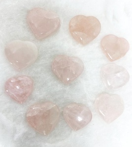 <b>Rose</b> <b>Quartz</b> Gemstone Puffy <b>Heart</b> Wholesale Minerals Crystal <b>Heart</b> Pockets Stone Handcrafted In India - Product Image 1