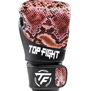 Gants de boxe Top Fight, imprimé serpent rose, matériau PU, fermeture Velcro, unisexe adulte - Product Image 1