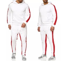 Nouvel ensemble de survêtement deux pièces pour homme, personnalisé, épais, écologique, grande taille, à capuche, manches longues, uni, 100 % coton