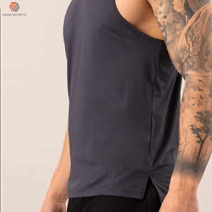 Débardeur pour homme en tricot respirant, couleur unie, col rond, sans manches, vêtement décontracté - Product Image 3