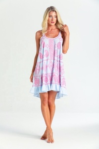 Amazon Offre Spéciale-Tunique d'été sans manches pour femmes Mini robe de plage brodée à la main Bretelles très sexy XL coton - Product Image 5