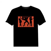 T-Shirt LED Lumière Clignotant Mode Hommes Danseurs Son Activé LED EL LED T-Shirt unisexe pour le Rock Disco DJ T-Shirt
