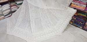 Diseñador Lehenga Choli Dupatta Set con detallado Allover Chikankari y Heavy Gota Patti Trabajo para fiestas Bodas y eventos - Product Image 4