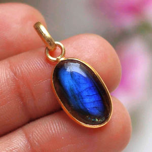 Pendentif à breloques pour la fabrication de bijoux, en tissu, lampe suspendue à lunette, en acier inoxydable, pistolet de hip hop, pierres précieuses labradorite naturelles - Product Image 4