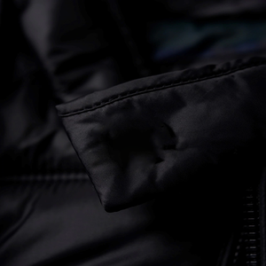 Chaqueta acolchada negra de invierno informal inteligente para hombre, cuello levantado con cremallera, tela de lana, servicio OEM hecho en Pakistán - Product Image 6