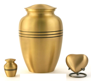 Handcrafted American Brass Cremation Urn for Human Ashes Adult Memorial Gold <b>Black</b> Finish <b>Heart</b> Keepsake Decorative Funeral - Product Image 1