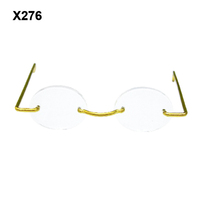PLOMA Petites lunettes transparentes en plastique, vêtements de poupée, forme circulaire, jouet souple pour enfants, mini version Q, série DIY unisexe Lifestyle