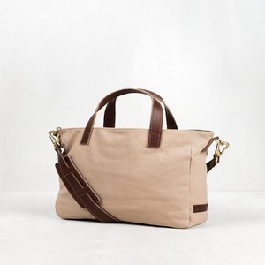 Ladylike INS Style Sac fourre-tout en cuir véritable pour femmes avec motif géométrique Fermeture à glissière Double poignées Doublure en toile Sacs à main - Product Image 3