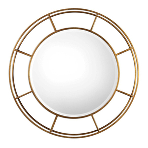 Contemporary <b>Round</b> <b>Gold</b> Metallic <b>Mirror</b> Metal Iron for Decorative Usage - Product Image 2