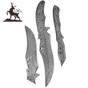 Damasco hoja en blanco hecho a mano espiga completa al por mayor hoja fija caza camping cuchillo decorativo multiusos - Product Image 6