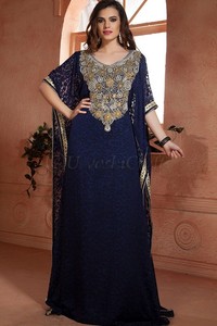 Fête de mariage festival porter style perlé à la main travail nouveau look musulman islamique abaya caftan femmes robes - Product Image 2