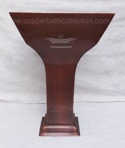 Fregadero de pedestal Rectangular de cobre antiguo Acabado antiguo de cobre completo Personalizable Agujero único Diseño moderno Baño de hotel - Product Image 3