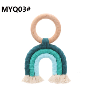 Crochet Arc-En-Ciel Bébé <span class=keywords><strong>Dentition</strong></span> Jouet Plage Bague En <span class=keywords><strong>Bois</strong></span> - Product Image 4