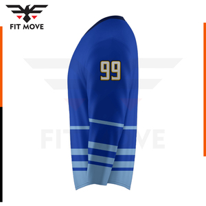 เสื้อเจอร์ซีย์ฮ็อกกี้น้ำแข็งปรับแต่งได้สำหรับทุกเพศดีไซน์ใหม่พิมพ์ซับลิเมชัน OEM ชุดเล่นกีฬาสำหรับผู้ใหญ่ - Product Image 4