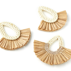 Boucles d'oreilles en rotin coloré tissé en gros pour les femmes boucle d'oreille en rotin boucles d'oreilles de fête du Vietnam boucles d'oreilles Vintage boucles d'oreilles breloque rondes - Product Image 3