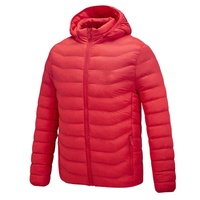 Veste à capuche matelassée marron pour homme, coupe-vent en polyester, décontractée, fermeture éclair, coupe régulière, couleur unie